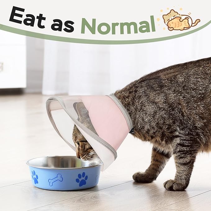 Cat Cone Collar Soft: Comfortable Waterproof Mesh Recovery Cone After Surgery to Stop Licking and Scratch, Alternative to Plastic Elizabeth Head/Neck Cone