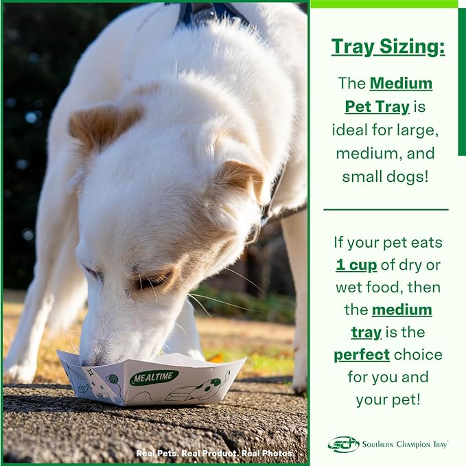 Southern Champion Tray, Medium Disposable Pet Food Bowl, 1 Cup (25 Quantity) Cat Tray, Travel Pet Bowl, Feeding Cats and Dogs, Wet Dry Food, Indoor and Outdoor, One Cup Capacity