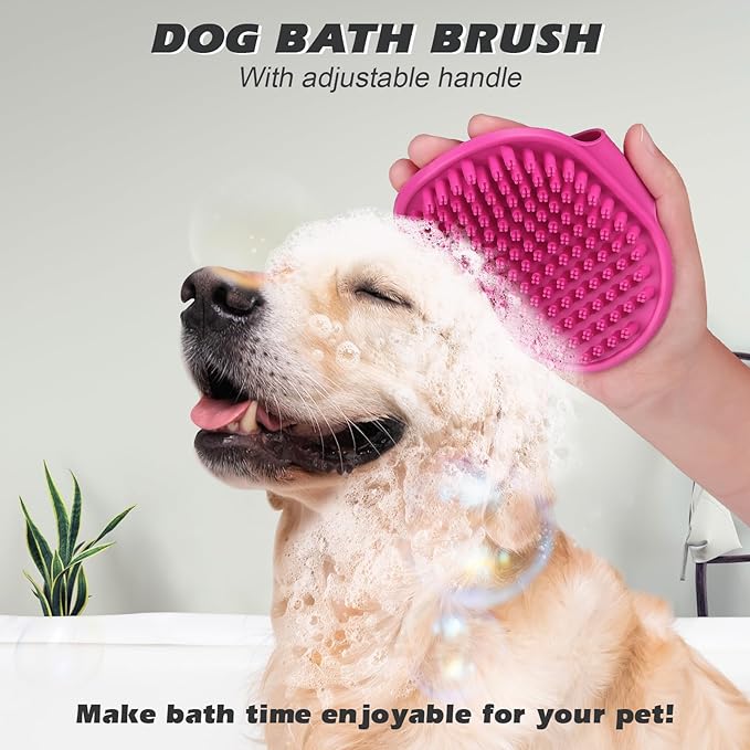 2PCS Pet Grooming Tools - Double-Sided Brush for Shedding and Bathing, Suitable for Short/Long Haired Dogs Cats and Horses, Deshedding Dog Brush, Mane & Tail Combs for Horses - Pet Supplies (Pink)