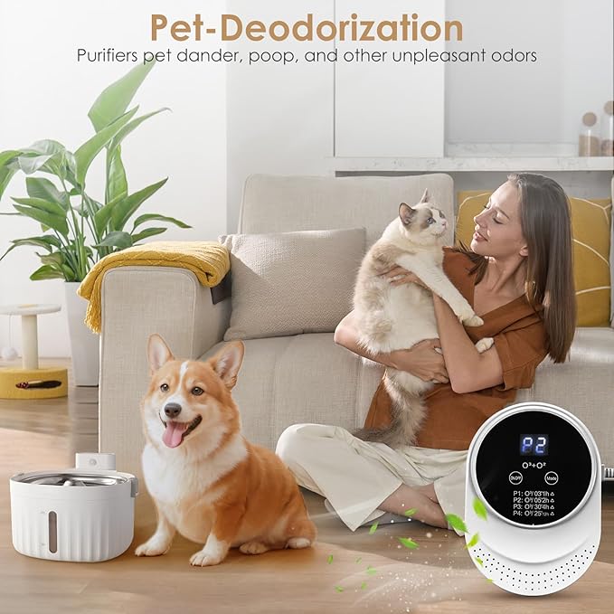 Cat Litter Deodorizer for Litter Box Plug In Air Fresheners for Home Ionizer Air Purifier for Strong Odor Portable Air Cleaner for Bathroom Toilet Living Room Kitchen Pets House Car (1)