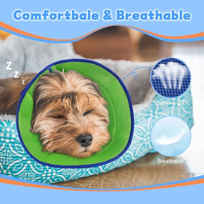 Inspack Soft Dog Cone Collar Alternative, E Cones for Small Dogs/Cat/Puppy to Stop Licking after Surgery, Comfortable All Paws Comfy Elizabethan Collars, Neuter Recovery Ecollars of Shame Alternatives
