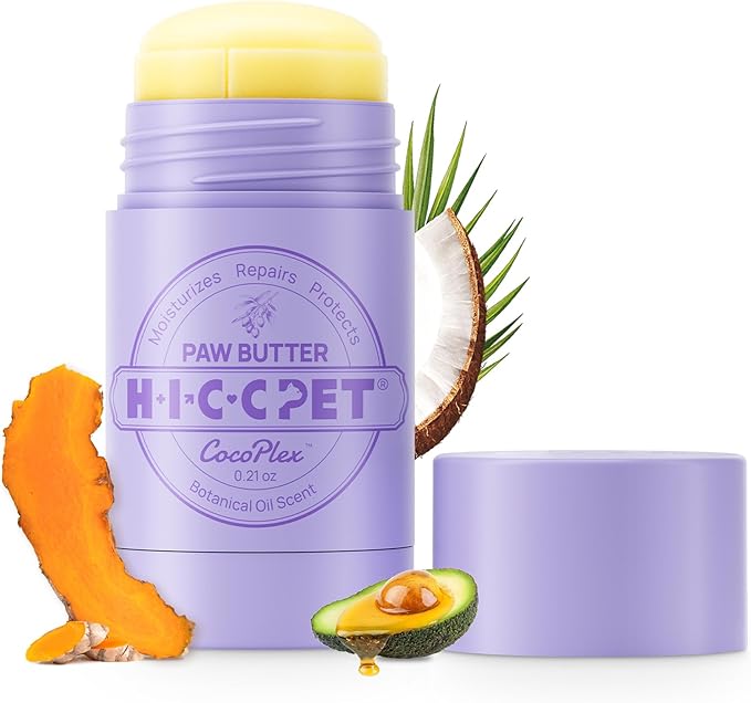 HICC PET Dog Paw Balm 0.21 oz for Dogs & Cats, Soothing Paw Balm Dogs Lick Safe, Moisturizing and Healing Dry Cracked Paws Cat Paw Balm, All-Natural Paw Wax for Dogs, Improves Rough Paws Relieves Odor