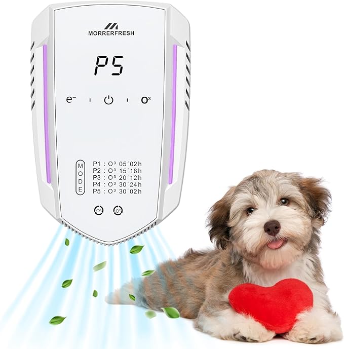 Cat Litter Deodorizer 99% Pets Poof Odor Eliminator Air Purifier Ozone Odor Removal Air Freshener for Home & Pets Litter Box Room Wardrobe Shoe Cabinet Toilet White