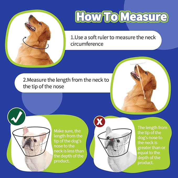 Dog Cone Collar After Surgery, Adjustable Soft Recovery Cone for Small Dogs to Stop Licking, Light-Weight Comfortable Elizabethan Collar for Dogs Anti-Bite Lick Protective Wound