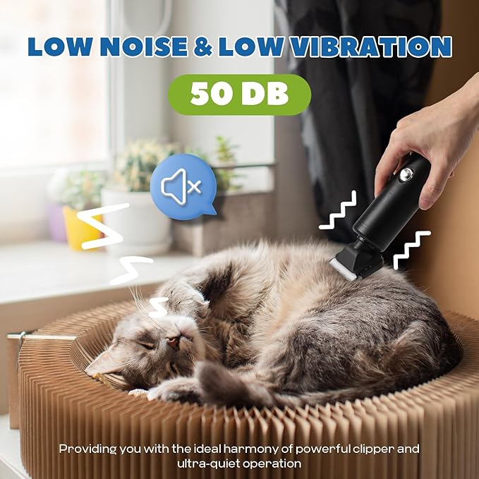 300W Pet Grooming Clippers (2000-6600rpm Stepless Speed Control, Heavy-Duty Commercial Grade, 13ft Power Cord, Low Noise< 50db, with Extra Blade) (300W Stepless Speed Control)