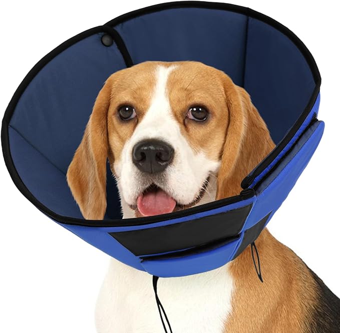 Dog Recovery Collar Cone for Medium Dogs, Adjustable Dog Cone Alternative After Surgery for Dogs to Stop Licking, Breathable Soft Cone for Medium Large Dogs, Blue M