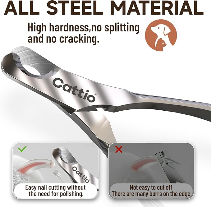 Dog Nail Clippers - All Steel Material, Built-in Spring,Heavy Duty Dog Nail Trimmer Full Metal Razor Sharp Professional for All Dogs Cats with Thick Toena,Dog Nail Trimmers