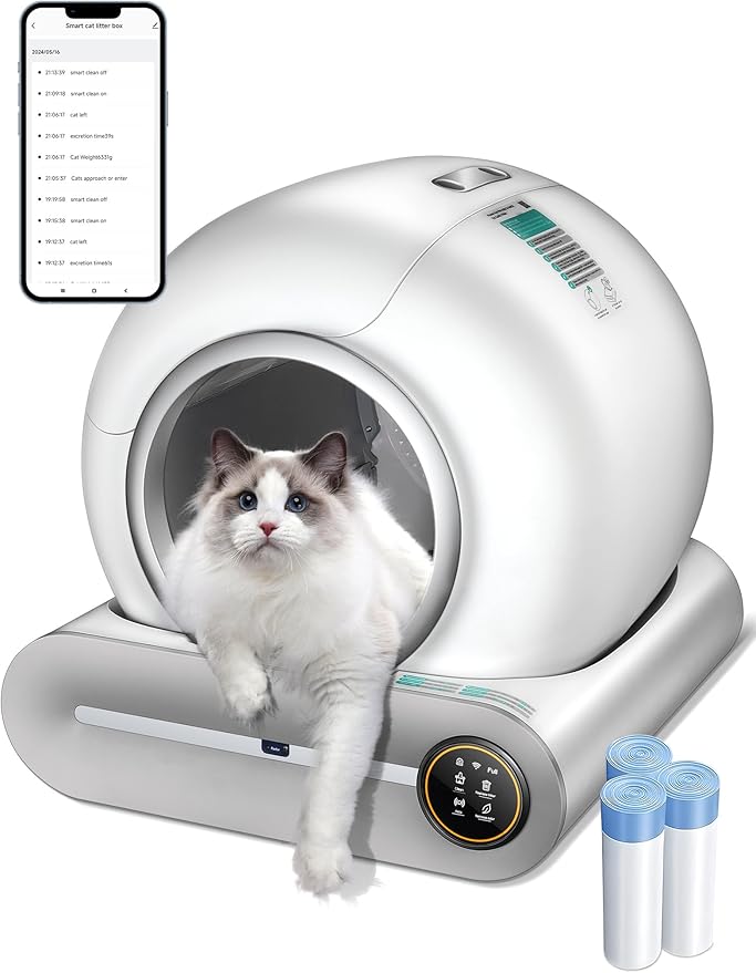 Self Cleaning Litter Box, Upgraded Robot Automatic Litter Box for Multiple Cats