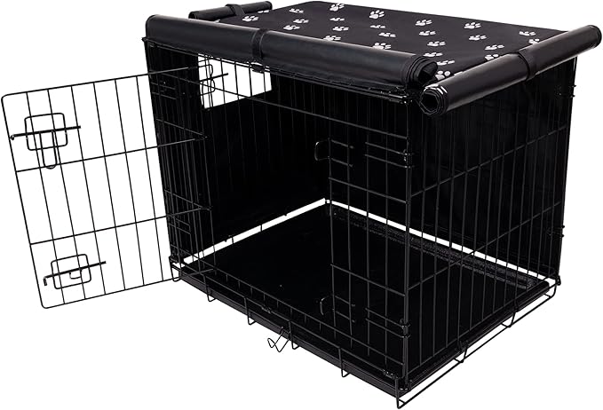 Pet Prime Dog Crate Cover 30 Inch for Wire Crate 600D Oxford Fabric Indoor/Outdoor Durable Waterproof & Windproof Pet Kennel Cage Cover(30"x18"x21")