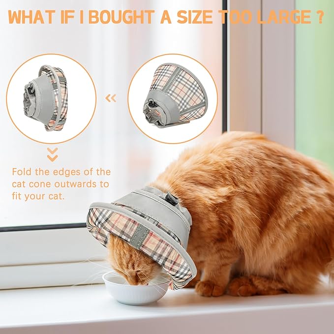Cat Cone Collar Soft, Cat Recovery Collar for Large Medium Small Cats Kittens, Pet Cone Alternative After Surgery