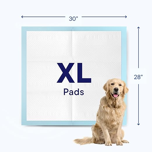 Dog Pads Large Pet Pee Pads for Dogs & Puppy Training 28" x 30" Potty Pads for Dogs [50-COUNT] Leak-Proof Dog and Puppy Pads - Quick-Dry Surface - Heavy Duty Absorbent Disposable Dog Wee Pad Bulk Pack