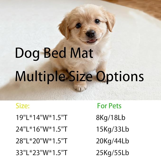 Dog Bed Mat - Crate Pad - Soft Dog Kennel - Multi-Purpose Crate Bed for Dogs & Cats