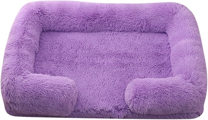 Dog Beds Large Sized dog Orthopedic, Sofa Dog Bed with Waterproof Lining and Nonskid Bottom, Rectangle Washable Dog Bed for Medium Small Dogs and Cats Comfortable ( Color : Purple , Size : 31 x 21" )
