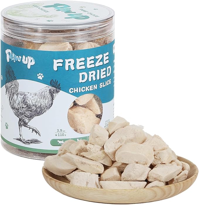 Freeze Dried Cat Treats, Raw Chicken Food for Dogs Cats, Single Ingredient, High Protein Natural Healthy Topper, 3.8 oz