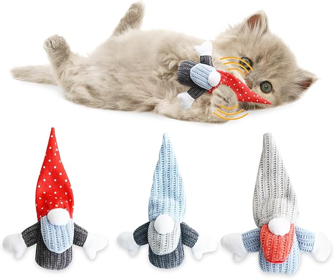 Catnip Toys for Indoor Cats, Paper Sounds 3PCS Plush Rope Cat Chew Toys, Bite Resistant Teething Interactive Catnip Filled Kitten Toy Soft Pet Toy