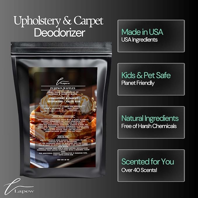 Carpet Freshener Powder Refill 36 oz | Powerful Odor Eliminator for Home | Upholstery Deodorizer | Carpet Deodorizer | Pet Urine | Cat Litter Box | (36 Oz, Pumpkin Waffles)