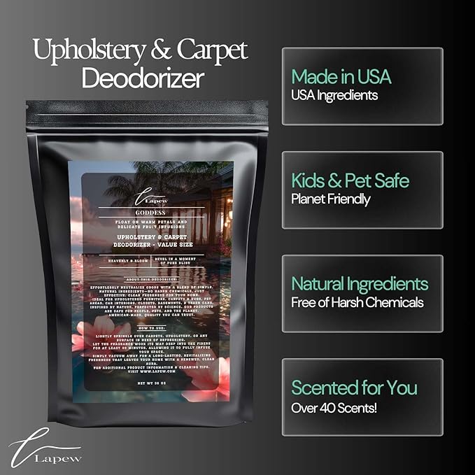 Goddess Carpet Freshener Powder Refill 36 oz | Powerful Odor Eliminator for Home | Upholstery Deodorizer | Carpet Deodorizer | Pet Urine | Cat Litter Box | Sweet Grace Fragrance
