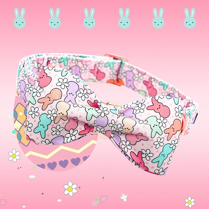 Lionheart Glory X-Small Dog & Rabbit Collar with Bowtie - Easter & Spring Colorful Collar