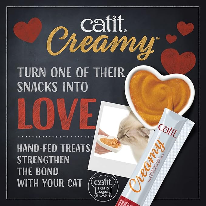 Catit Creamy Lickable Cat Treat – Hydrating and Healthy Treat for Cats of All Ages - Tuna, 5-Pack