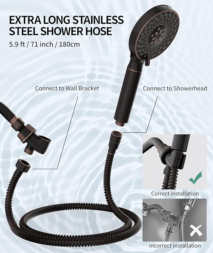 Filtered Shower Head with Handheld, High Pressure 9 Spray Mode ORB Showerhead with 4 Filters, Detachable Shower Head, Water Softener Filters Beads for Hard Water - Remove Chlorine