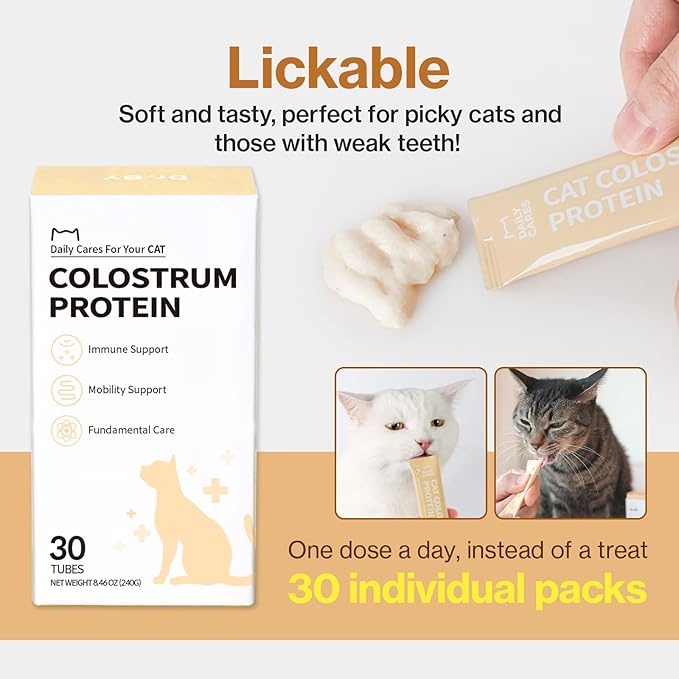 Dr.by Cat Colostrum Protein Cat Supplement Immune Support Muscle Growth, Gentle on Digestion for Kittens, Adult&Senior Cats with Goat Milk, Whey Protein Isolate, Colostrum Lickable Formula