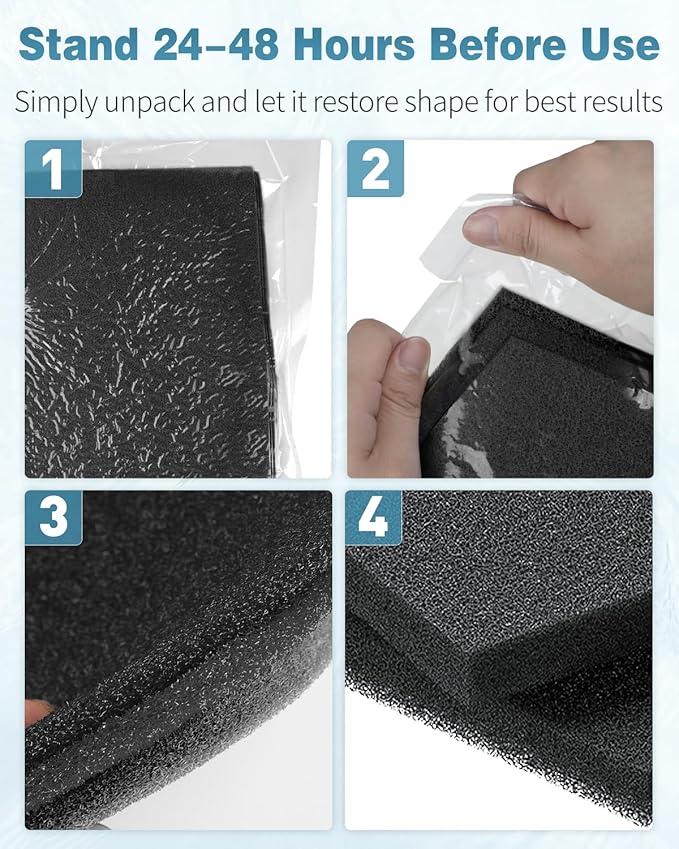 Pawfly 2 Pack Aquarium Bio Sponge Filter Media Pad, 40 PPI Filter Foam Sponge Pads Cut-to-Size Foam for Fish Tank Filters Sumps Ponds Hydroponics, 9" x 9" x 0.5"