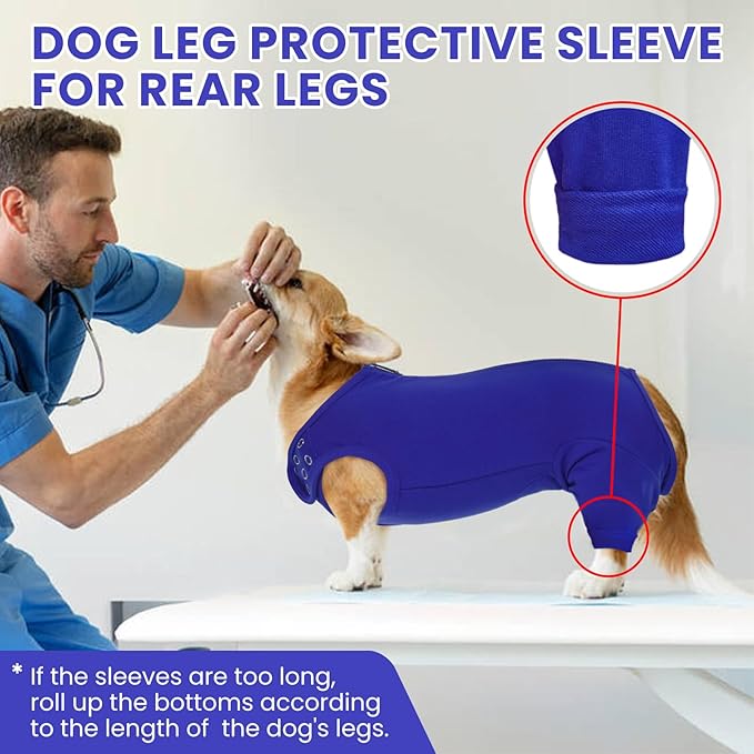 Nanaki Dog Surgery Suit Female Spay, Leg Sleeves for Dog Rear Legs, Doggy Onesie for Surgery Female, Doggy Recovery Suit Male Abdomen, Pet Wound Care Heal Protector, Surgical Suits for Pet Spay