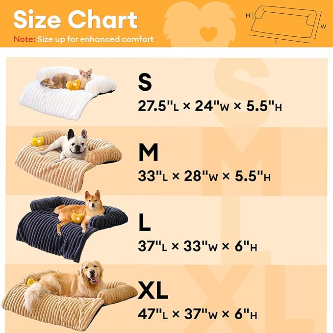 FUNNY FUZZY Pet Couch Cover for Sofa, Calming Dog Bed for Couch, Fluffy Plush Dog Couch Mat for Furniture Protector for Large Medium Small Pets, 47×37 in, Blue