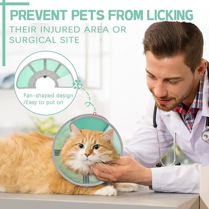Cat Cone Collar Soft, Cat Recovery Collar for Large Medium Small Cats Kittens, Kitten Cone Alternative After Surgery