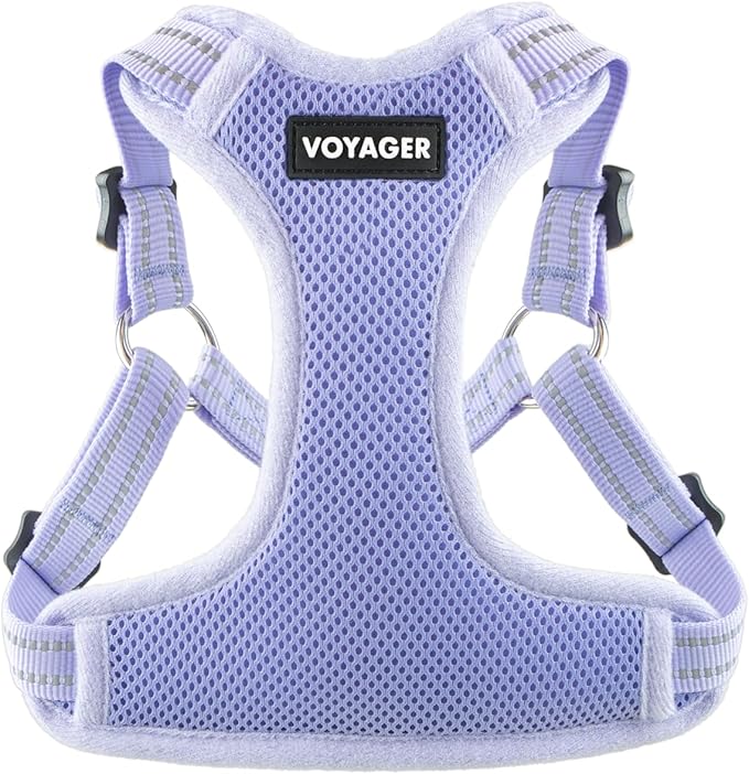 Best Pet Supplies Voyager Adjustable Step-in Flex Breathable Mesh Dog Harness for Small Medium Large Dogs (Lavender), S