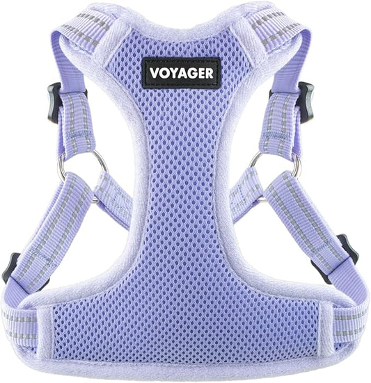 Best Pet Supplies Voyager Adjustable Step-in Flex Breathable Mesh Dog Harness for Small Medium Large Dogs (Lavender), L