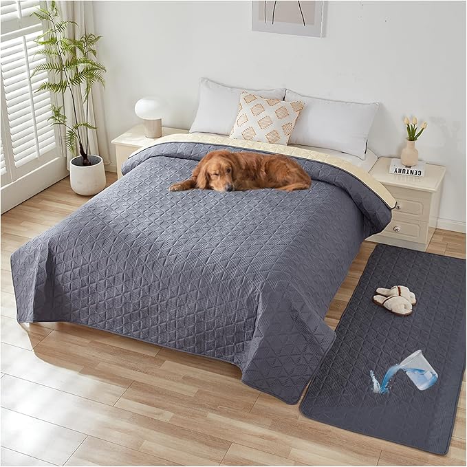 Waterproof Dog Bed Cover Pet Blanket, Soft Pet Couch Covers for Sofa Washable, Bed Couch Sofa Furniture Protector for Puppy Cat Kids (Grey,75 * 180 CM)