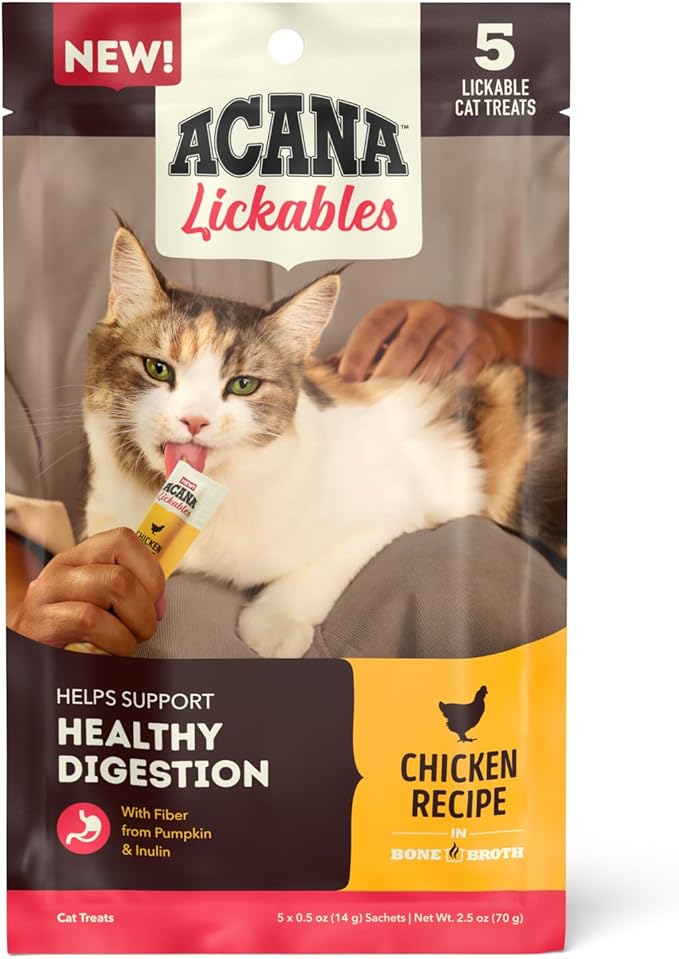 ACANA Lickables Cat Treats Chicken Recipe .5oz Tubes (5 Count)