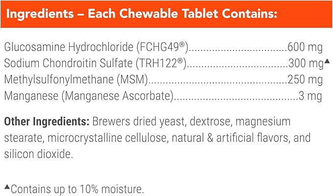 Nutramax Cosequin for Dogs Joint Health Supplement, Contains Glucosamine for Dogs, Plus Chondroitin and MSM, Supports Healthy Joints, For All Breeds and Sizes, Chewable Tablets, 132 Count