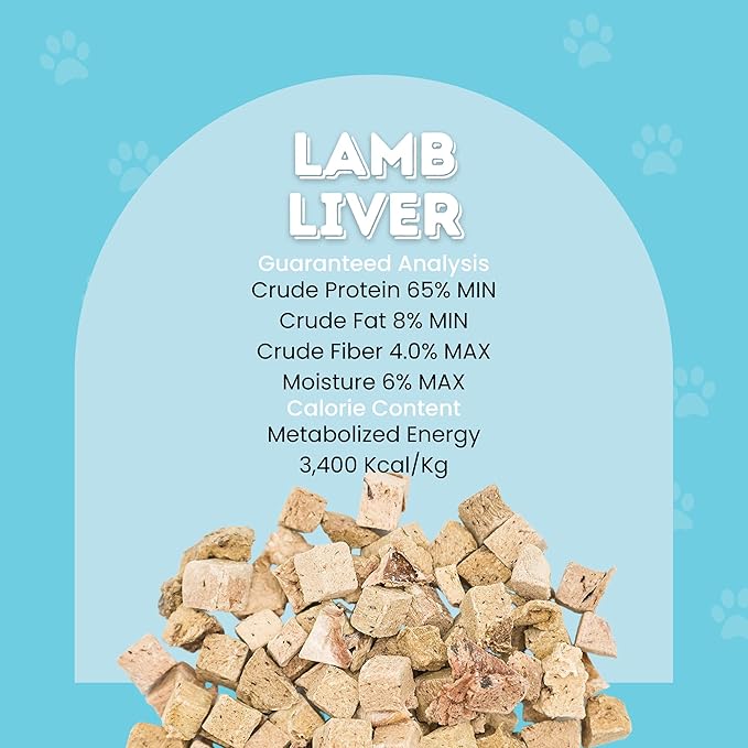 hotspot pets Lamb Liver Treats, 1LB Bag, All Natural Grain-Free Cat & Dog Training Topper Snack, Single Ingredient, Made in USA
