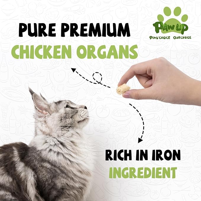 Freeze Dried Dog Treats,Chicken Breast&Organs Recipe Raw Dog Food Topper, High Protein Freeze-Dried Food for Cats, Rawhide Free, Gluten&Grain Free, 5.3oz