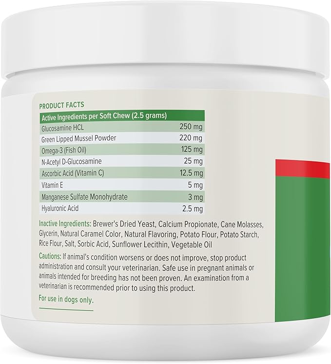 YuMOVE Hip & Joint Supplement for Dogs with Glucosamine, Hyaluronic Acid, Green Lipped Mussel & Omega 3 Joint Supplement - Regular or Advanced Strength (90ct, Advanced Vet Strength Soft Chews)