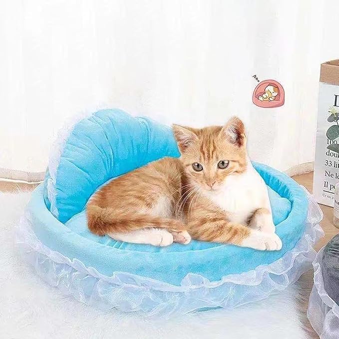 Creative Princess Lace Pet Bed Ruffled Nest for Dogs and Cats Soft Plush Comfortable Princess Sofa Pet Bed