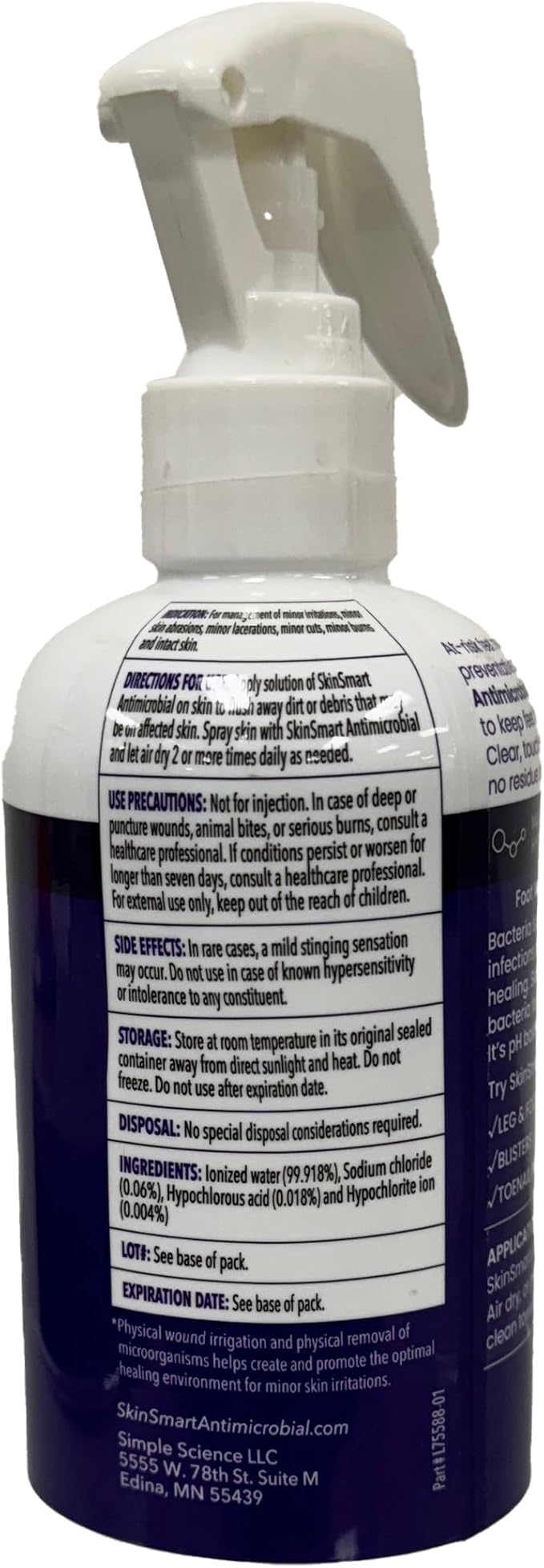 SkinSmart Daily Foot Cleanser for At-Risk Feet, Removes Bacteria to Help Avoid Infections, 8 ounce Spray