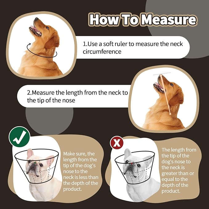 Dog Cone Collar Soft Cone for Medium Dogs After Surgery Adjustable Elizabethan Collar for Dogs to Stop Licking Wounds, Biting Stitches Professional Pet Recovery Cones E-Collar for Dog