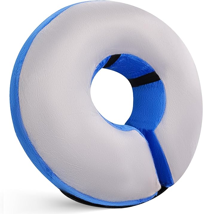 Katoggy Inflatable Dog Recovery Collar,Soft Blow-up Protective Recovery Dog Cone,Pet Donut Cone Collar,Comfy Elizabethan Collar After Surgery for Medium Dog to Prevent from Biting & Scratching,Small