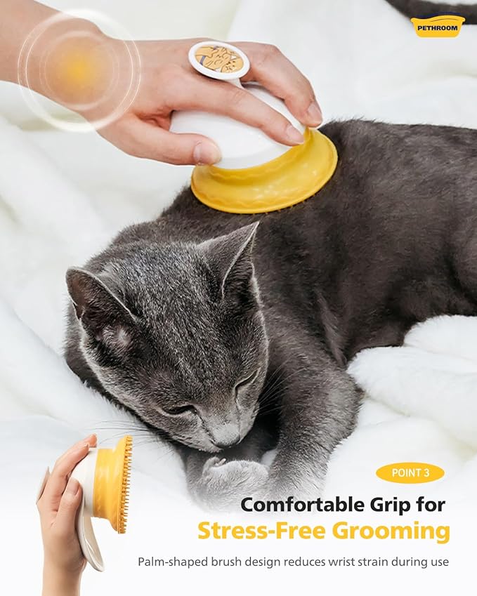 [PETHROOM] Cat Brush for Shedding Cats,Dogs, Kitten | Gentle Deshedding & Grooming Tool for Short or Long Hair | Safe Massage Brush for Sensitive Skin | Sturdy, Durable, and Portable