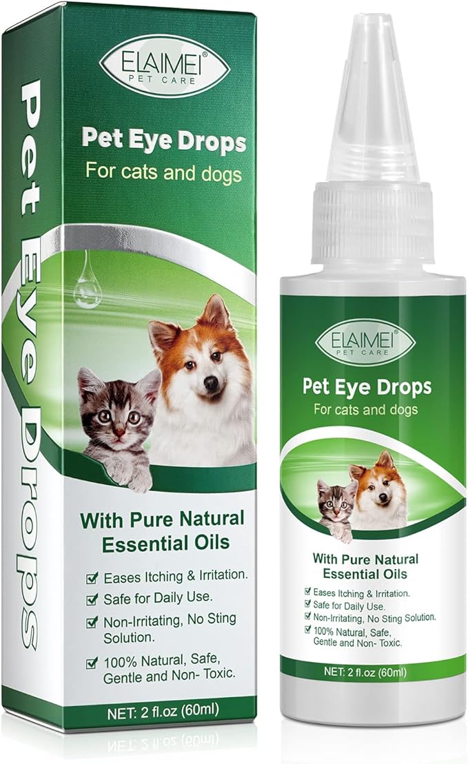 Dog Eye Drops, Eye Cleaner for Dogs & Cats Supports Eyes Infection Relief, Redness & Allergy Eyes Relief, Remove Tear Stain & Eye Debris - Pet Eye Gentle Care Supplement Cats Drops for Eyes - 2 fl oz…