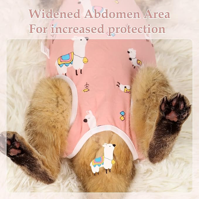 ANWA 2 Pack Cat Recovery Suit - Breathable Cat Onesie for Cats After Surgery Female, Kitten Surgery Recovery Suit Female Abdominal Wounds