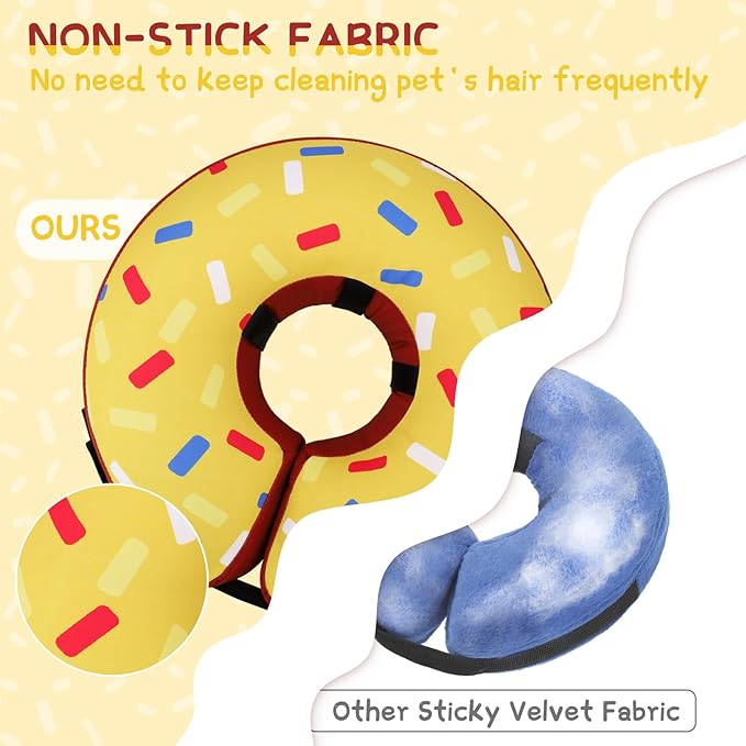 Supet Inflatable Dog Cone Collar Alternative After Surgery, Doggie Neck Donut Collar Recovery E Collar, Soft Dog Cone for Small Medium Large Dogs