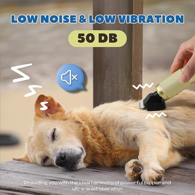 Pet Grooming Clippers 280W for Thick Heavy Coats, 2000-6000rpm Stepless Speed Control & 10ft Power Cord, Low Noise< 50db, Dog Trimmer Kit with Extra Detachable Blade (280W)