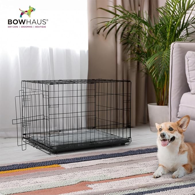 27.1" x 16.5” Machine-Washable Fluffy Dog Bed for 30" Kennel, Soft Crate Mat with Non-Slip Bottom, Cozy Pet Pad for Sleeping, Small, Medium Dog Kennel Flat Bed