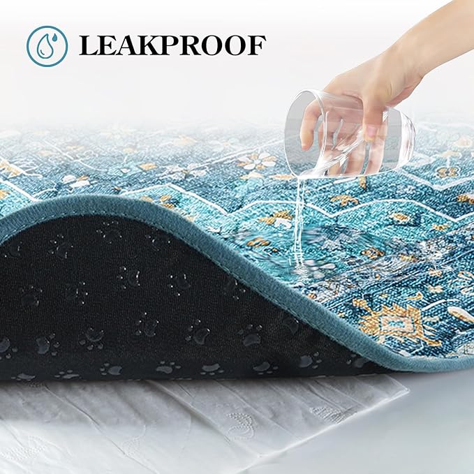 HAOCOO Washable Pee Pads for Dogs, Super Absorbent Reusable Puppy Training Pads, (2 Pack) 2Ft x 2Ft Blue Waterproof Leak-Proof and Non-Slip Whelping Pads Potty Pads for Pet Housebreaking