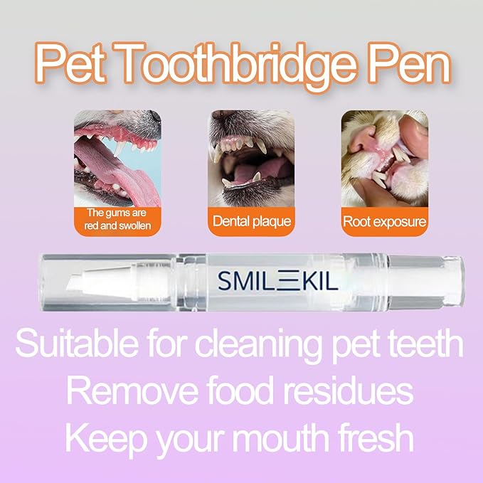 Three Pieces of Dog and cat Tooth Cleaning Pen Oral Repair Gel Toothbrush Tooth Care Gel Pen