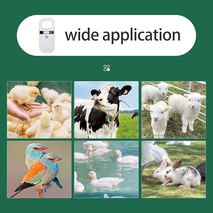 3.35ozfi Nano Microchip, OLED Pet Microchip Kit Display Unique 15 Id Number Microchip Id for Dogs Cats Horse Cow Sheep Pig Identification